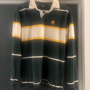 Vans Green Striped Men's Rugby Shirt